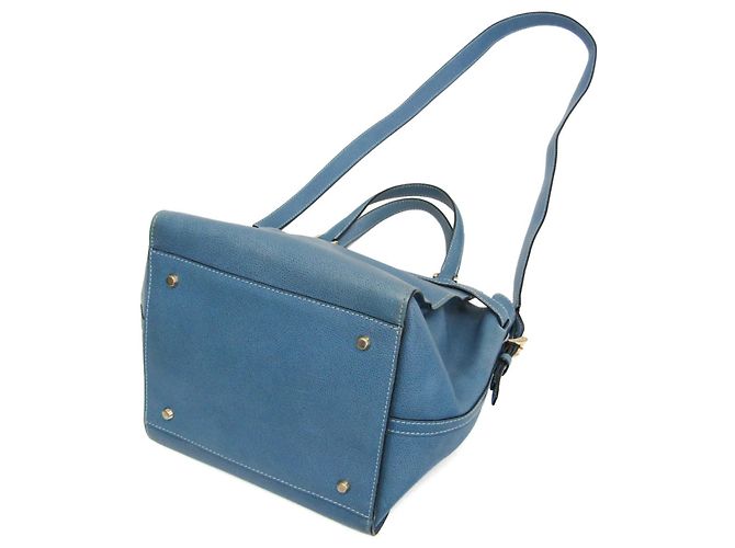 Borsa a mano in pelle Valextra B Cube V5C67 da donna in blu - vista 2