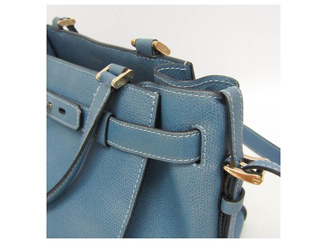 Borsa a mano in pelle Valextra B Cube V5C67 da donna in blu - vista 8