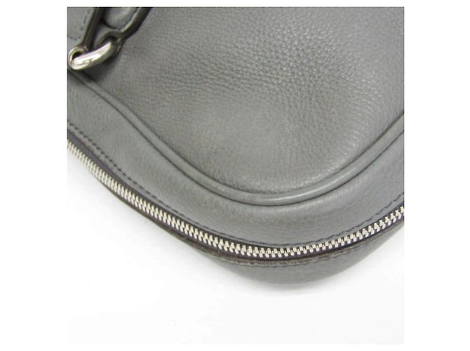 Mallette Gucci Interlocking G en cuir gris Marron - vue 10