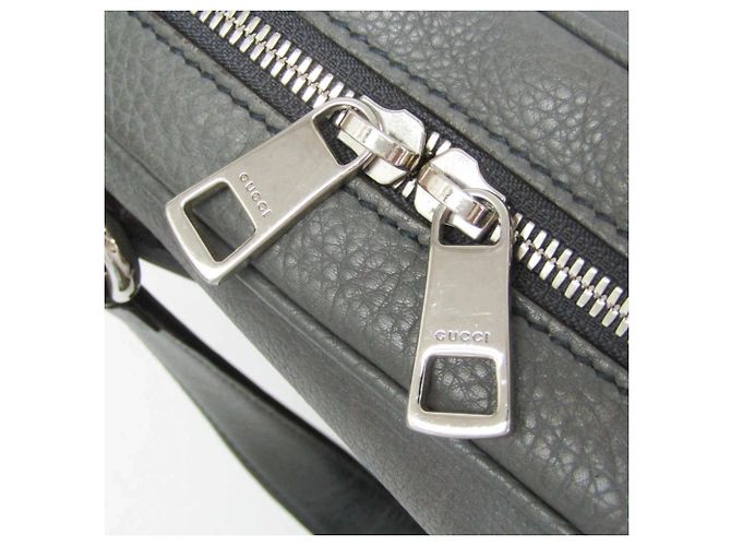 Mallette Gucci Interlocking G en cuir gris Marron - vue 12