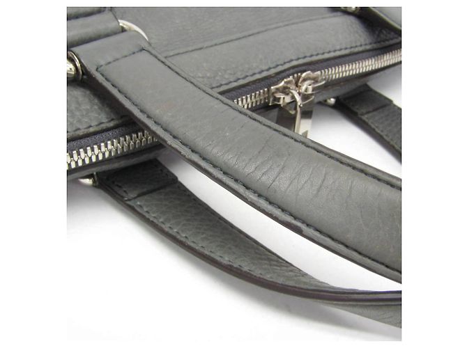 Mallette Gucci Interlocking G en cuir gris Marron - vue 13
