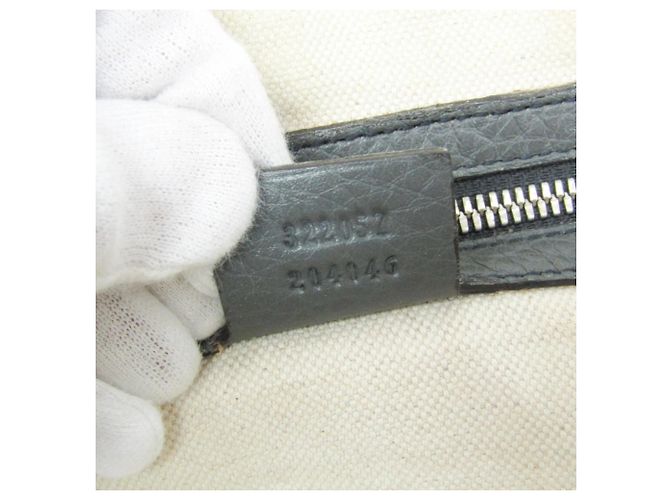 Mallette Gucci Interlocking G en cuir gris Marron - vue 19