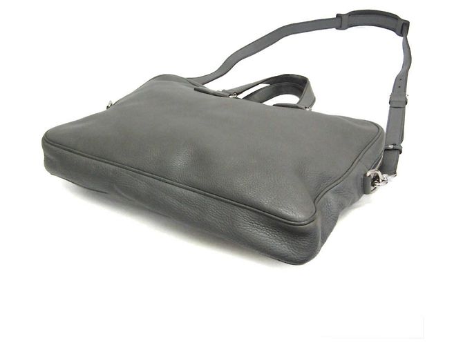 Mallette Gucci Interlocking G en cuir gris Marron - vue 2