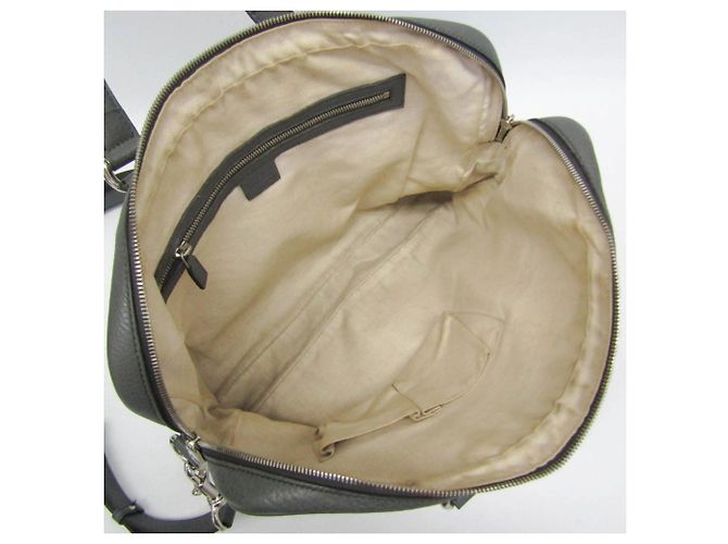 Mallette Gucci Interlocking G en cuir gris Marron - vue 3