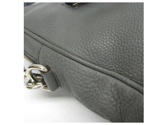 Mallette Gucci Interlocking G en cuir gris Marron - vue 8