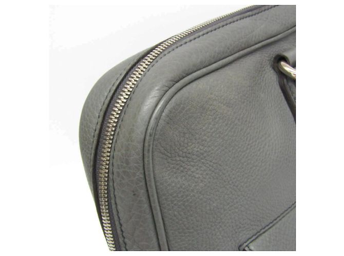 Mallette Gucci Interlocking G en cuir gris Marron - vue 9