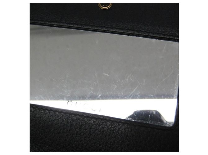Portafoglio a catena/spalla in pelle Gucci Double G Crystal Bijou Nero - vista 15