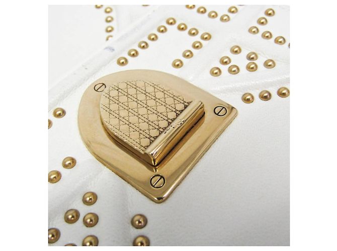 Borsa a tracolla con catena Christian Dior Diorama Studs Bianco - vista 11