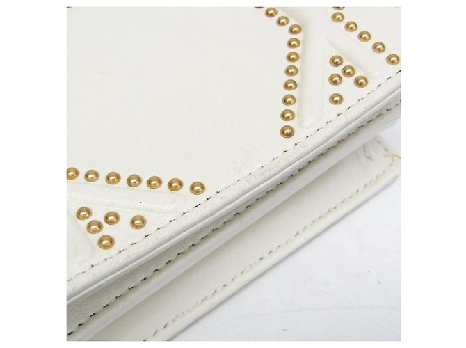Borsa a tracolla con catena Christian Dior Diorama Studs Bianco - vista 12