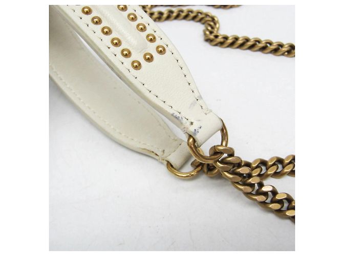 Borsa a tracolla con catena Christian Dior Diorama Studs Bianco - vista 8