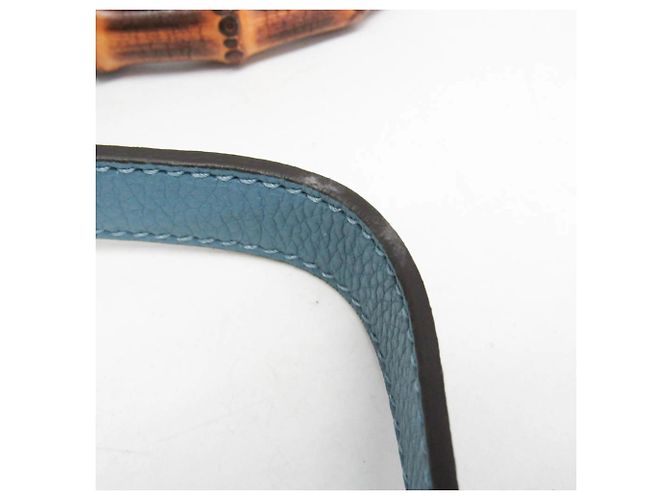 Borsa a mano Gucci Bamboo Shopper Small Blu chiaro - vista 10