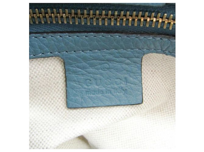 Borsa a mano Gucci Bamboo Shopper Small Blu chiaro - vista 11