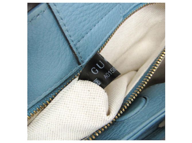 Borsa a mano Gucci Bamboo Shopper Small Blu chiaro - vista 12