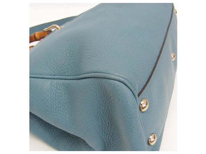 Borsa a mano Gucci Bamboo Shopper Small Blu chiaro - vista 4