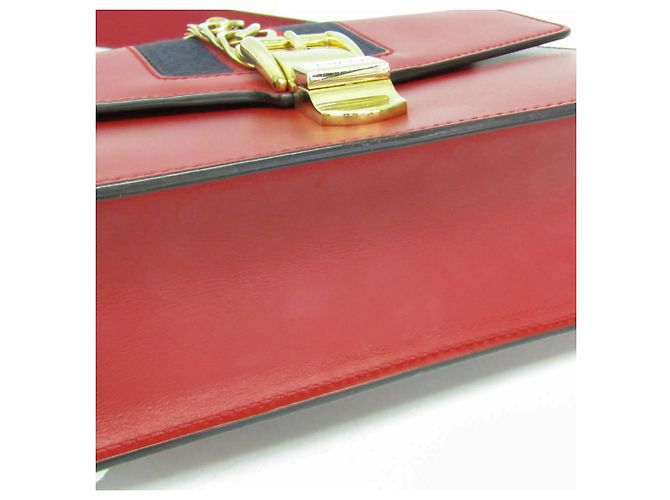 Bolsa de ombro em couro para mulher Gucci Sylvie 421882 Vermelho - vista 6