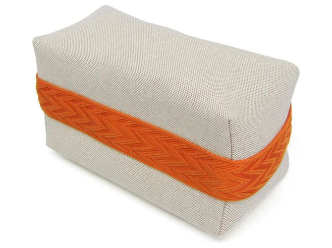 Hermès Hermes Brid A Black PM Borsa a mano/Pouch in cotone Beige Arancione - vista 2