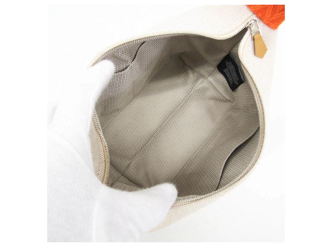 Hermès Hermes Brid A Black PM Borsa a mano/Pouch in cotone Beige Arancione - vista 3