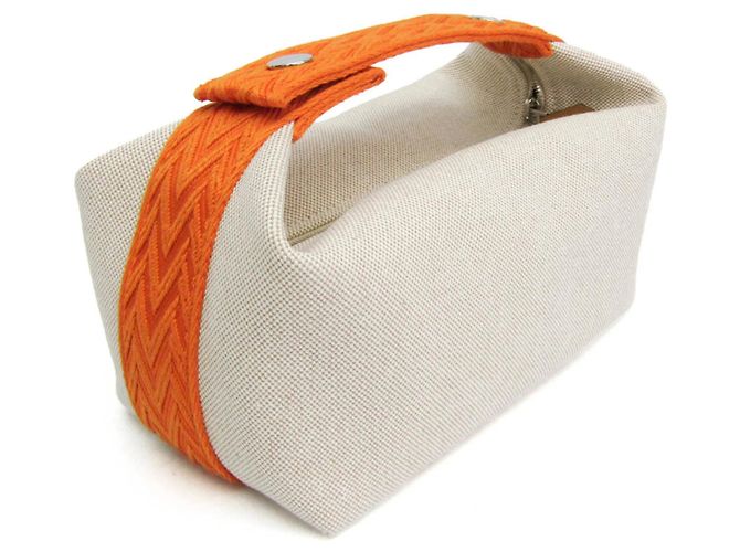 Hermès Hermes Brid A Black PM Borsa a mano/Pouch in cotone Beige Arancione - vista 5