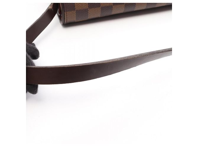 Borsa a tracolla Louis Vuitton Tribeca Carre Damier Ebene Marrone - vista 14