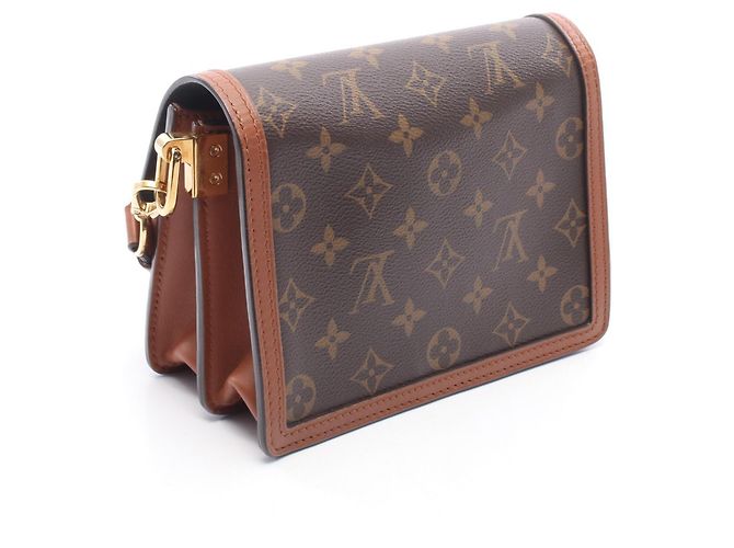 Borsa a tracolla Louis Vuitton Dauphine Mini Monogram Reverse Marrone Beige - vista 2