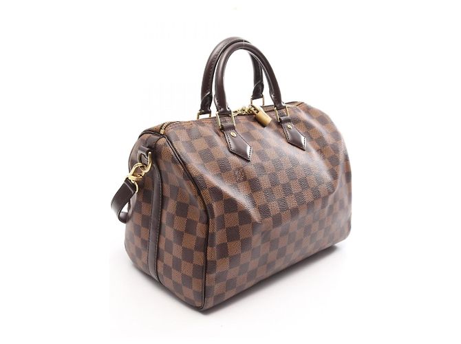 Borsa Louis Vuitton Speedy Bandoulière 30 Damier Ebene Marrone - vista 2