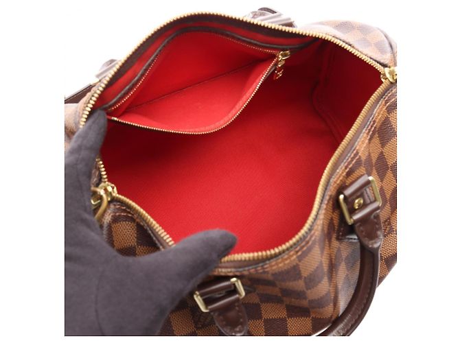Borsa Louis Vuitton Speedy Bandoulière 30 Damier Ebene Marrone - vista 3