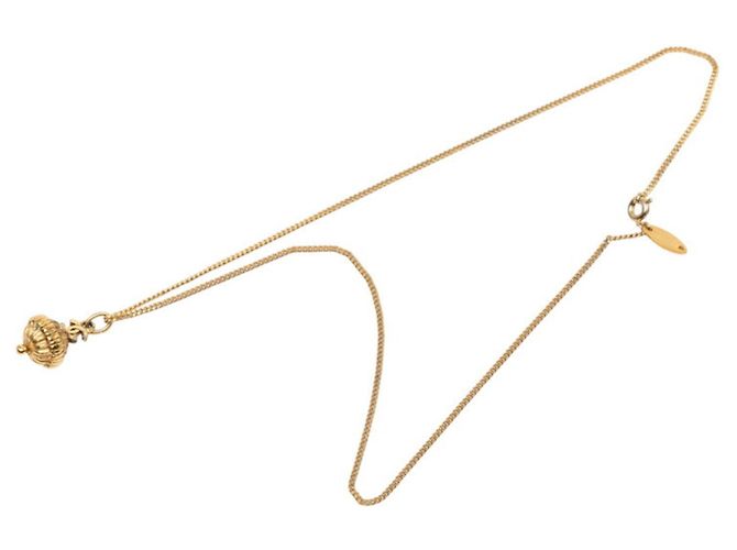 Collana con ciondolo a catena vintage Chanel Coco Mark D'oro - vista 3