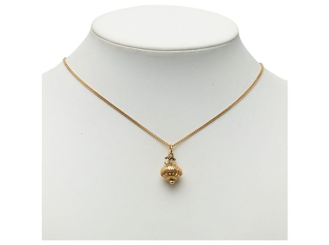 Collana con ciondolo a catena vintage Chanel Coco Mark D'oro - vista 6