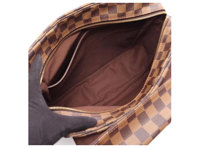 Borsa a tracolla Louis Vuitton Naviglio Damier Ebene Marrone - vista 3