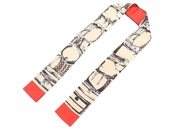 Sciarpa Louis Vuitton Bandeau Trunk Monogram Marrone Rosso Beige - vista 2