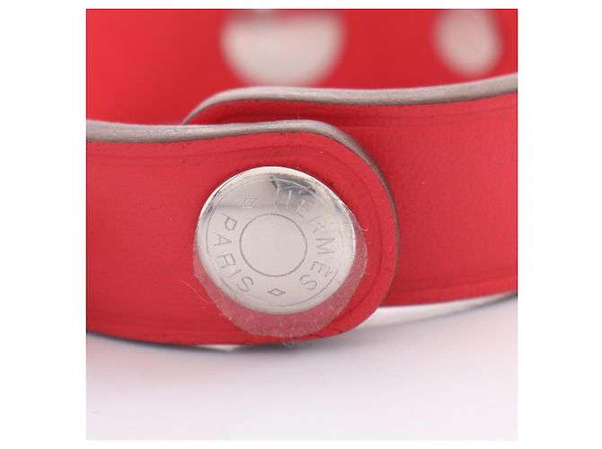 Hermès Hermes Rivale Taschenanhänger Silber Rot - Ansicht 3
