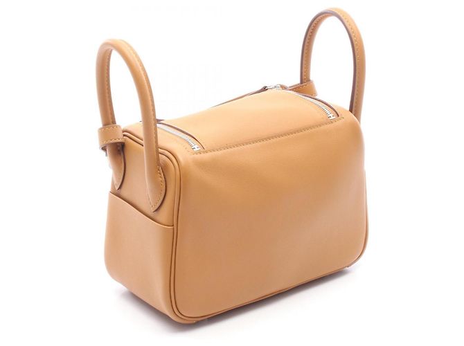 Hermès Hermes Lindy Mini Verso Camel Celeste Schultertasche Braun Kamel - Ansicht 2