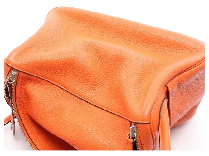 Hermès Borsa a tracolla Hermes Lindy 30 Rosso Arancione - vista 10