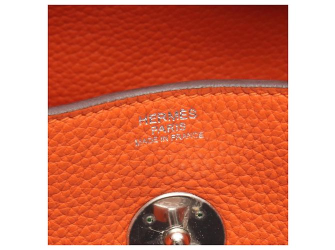 Hermès Borsa a tracolla Hermes Lindy 30 Rosso Arancione - vista 4
