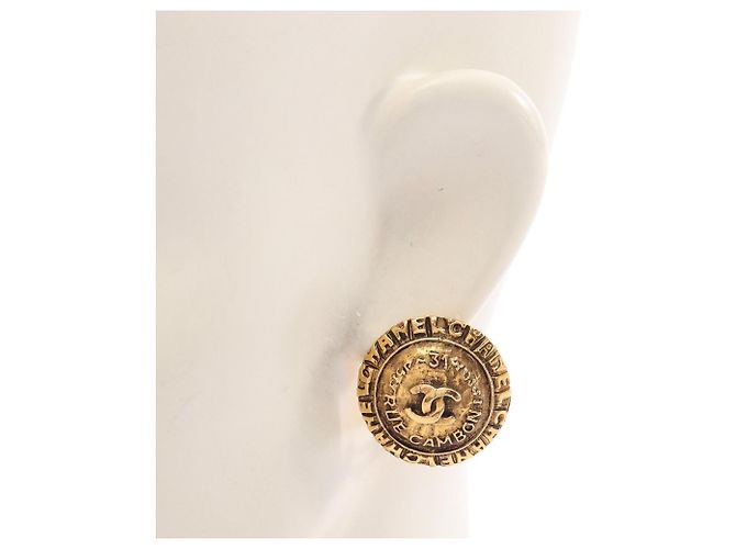 Chanel Coco Mark Logo Clip-Ohrringe Golden - Ansicht 4