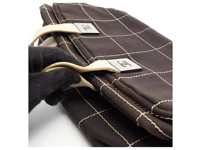 Borsa Chanel Chocolate Bar Nero - vista 14