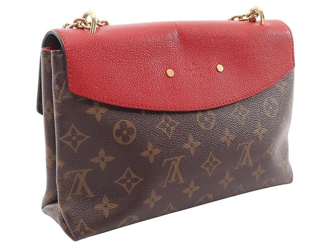 Borsa a tracolla Louis Vuitton Saint Placido Monogram Cerise Marrone Rosso Fuschia Monogramma - vista 2