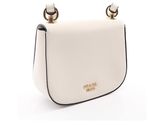 Borsa a tracolla Prada City Calf Bianco - vista 2