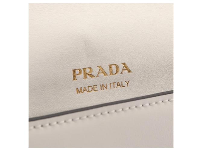 Borsa a tracolla Prada City Calf Bianco - vista 4