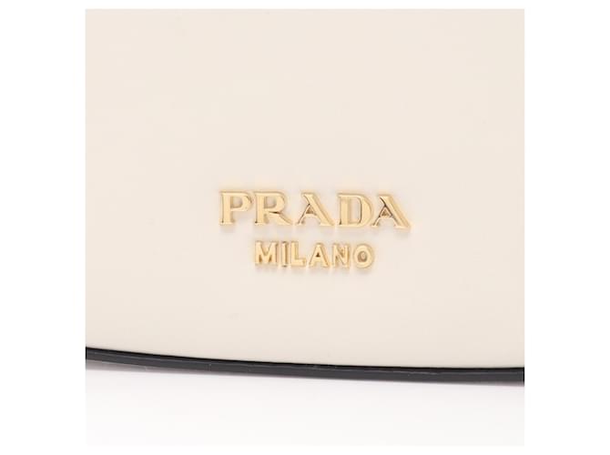 Borsa a tracolla Prada City Calf Bianco - vista 5