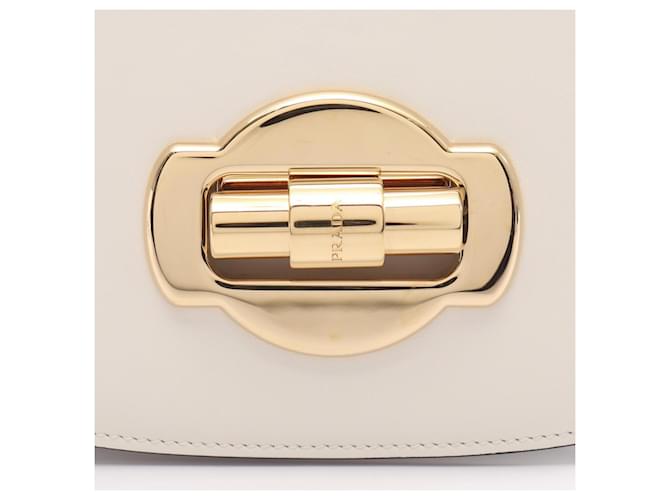 Borsa a tracolla Prada City Calf Bianco - vista 7
