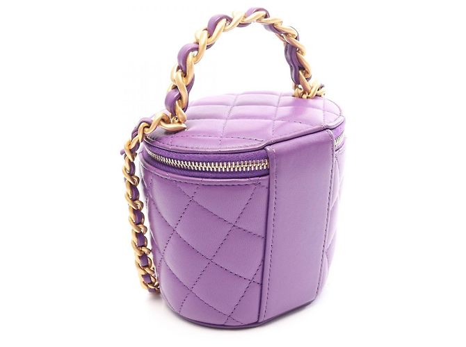 Chanel Matelassé Small Vanity 2-Way Handtasche Lila - Ansicht 2