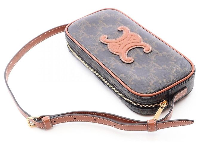 Céline Celine Cuile Triomphe Mini Camera Bag Braun Schwarz - Ansicht 7