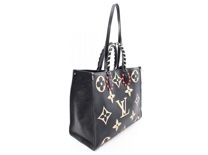 Borsa Tote Louis Vuitton OnTheGo GM Monogram Empreinte Nero Multicolore - vista 2