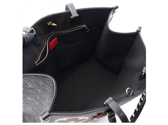 Borsa Tote Louis Vuitton OnTheGo GM Monogram Empreinte Nero Multicolore - vista 3