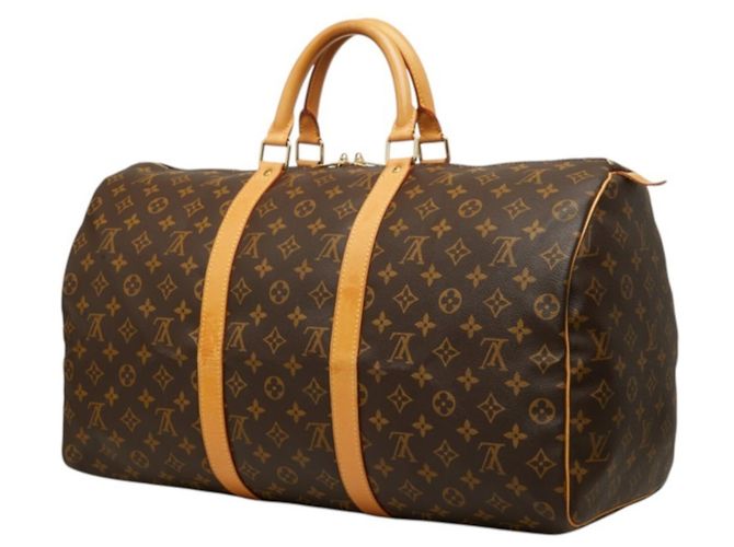 Borsa Boston Louis Vuitton Monogram Keepall 50 Marrone Monogramma - vista 2