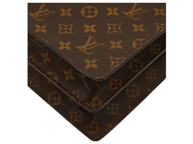 Borsa Business Louis Vuitton Monogram Serviette Fermoire Marrone Monogramma - vista 4