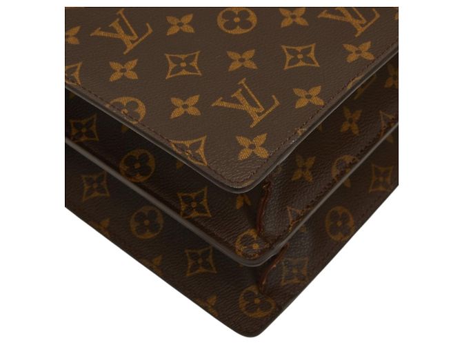 Borsa Business Louis Vuitton Monogram Serviette Fermoire Marrone Monogramma - vista 5