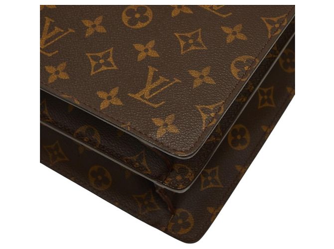 Borsa Business Louis Vuitton Monogram Serviette Fermoire Marrone Monogramma - vista 6