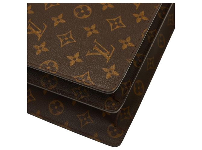 Borsa Business Louis Vuitton Monogram Serviette Fermoire Marrone Monogramma - vista 7
